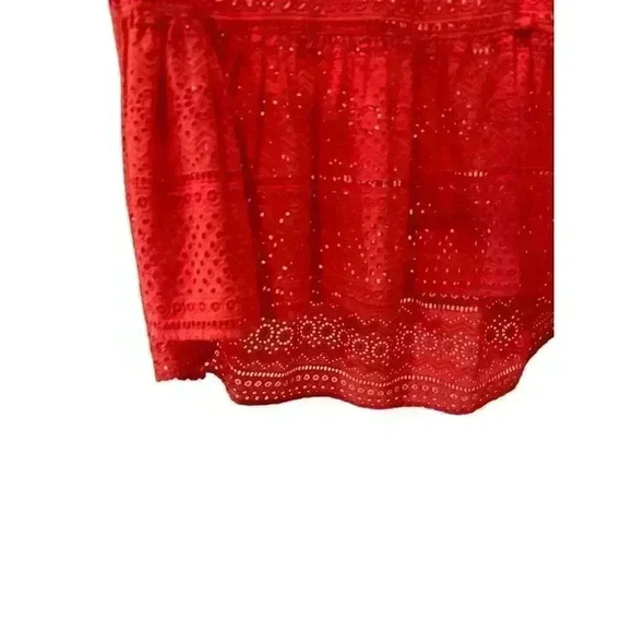 Lucky Brand Coral Eyelet Midi Hi Low Dress in Size S/P, Pre-Owned. - Picture 8 of 10